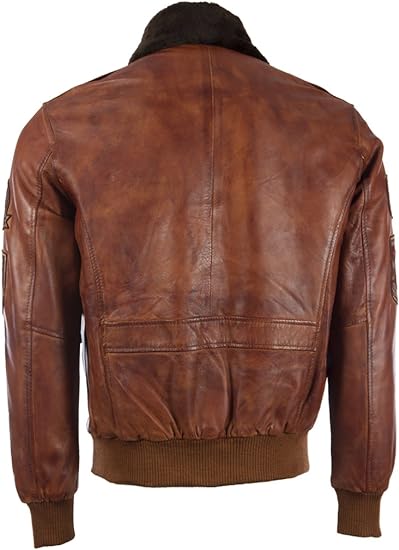 Men's Real Leather Aviator Pilot Bomber Jacket - Image 4