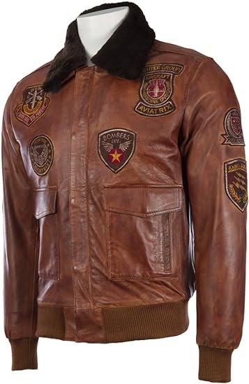 Men's Real Leather Aviator Pilot Bomber Jacket - Image 3