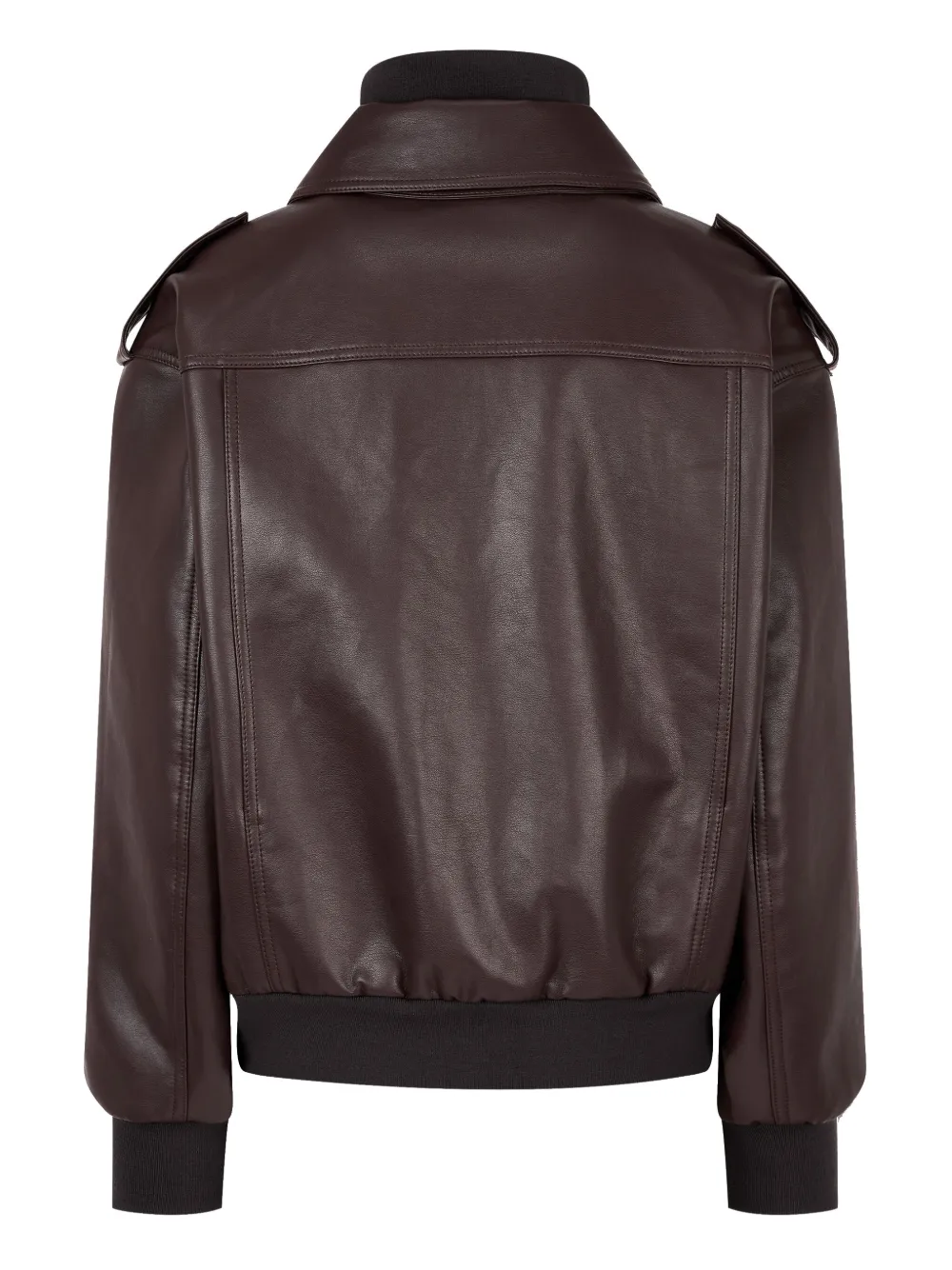 Black Faux Leather Jacket For Men - Image 2