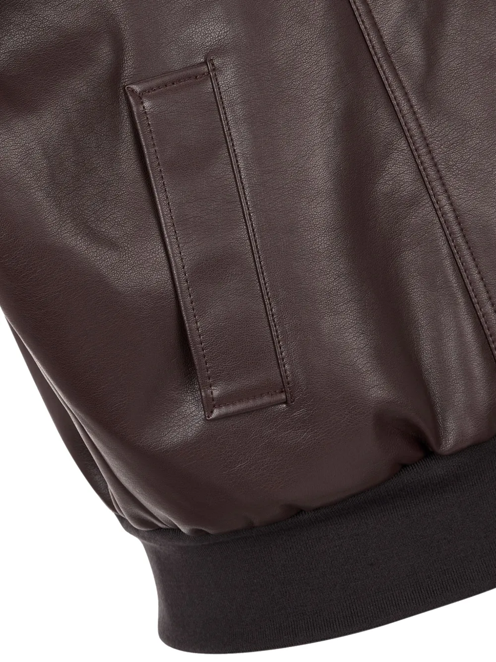 Black Faux Leather Jacket For Men - Image 6