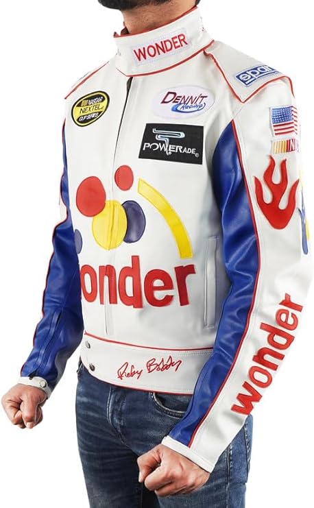 Men’s Wonder Racing Leather Jacket – Talladega Nights Inspired Bomber Costume - Image 3
