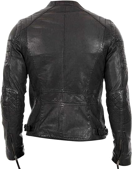 Men's Slim Fit Distressed Leather Jacket | motorcycle Leather Jacket - Image 4