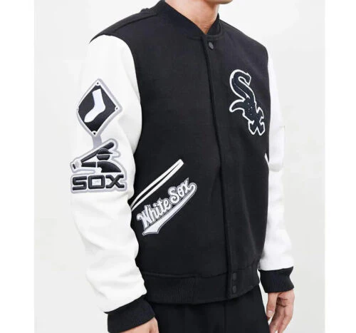 Letterman Chicago White Sox Black and White Varsity Jacket - Image 3