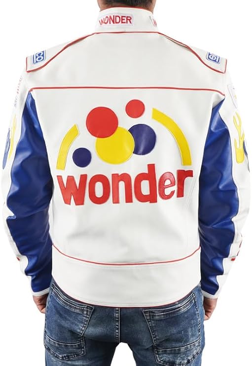 Men’s Wonder Racing Leather Jacket – Talladega Nights Inspired Bomber Costume - Image 6