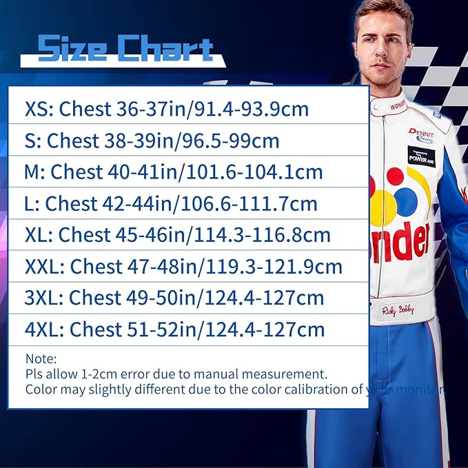 Men’s Wonder Racing Leather Jacket – Talladega Nights Inspired Bomber Costume - Image 7