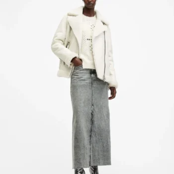 Sola Oversized Shearling Biker Jacket