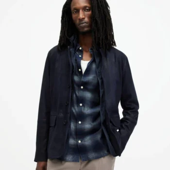 Survey Double Layered Leather Blazer