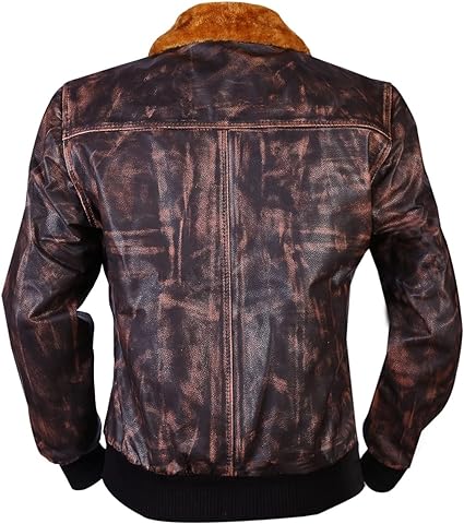 Men’s Real leather Bomber Jacket men Pilot Style Fixed Collar Jacket - Image 2