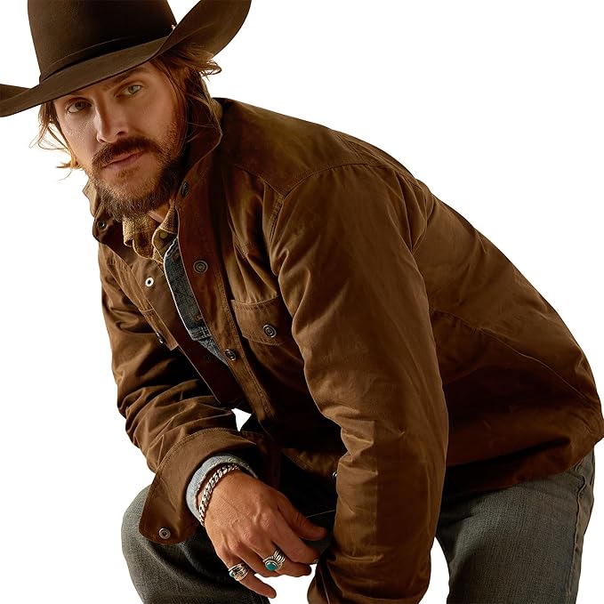 Ariat Men's Yellowstone Herder Waxed Shirt Jacket - Image 3