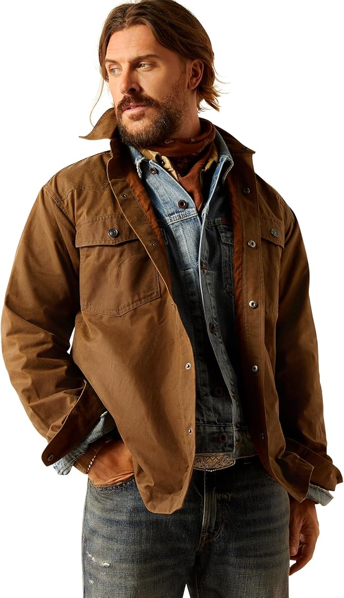 Ariat Men's Yellowstone Herder Waxed Shirt Jacket - Image 4