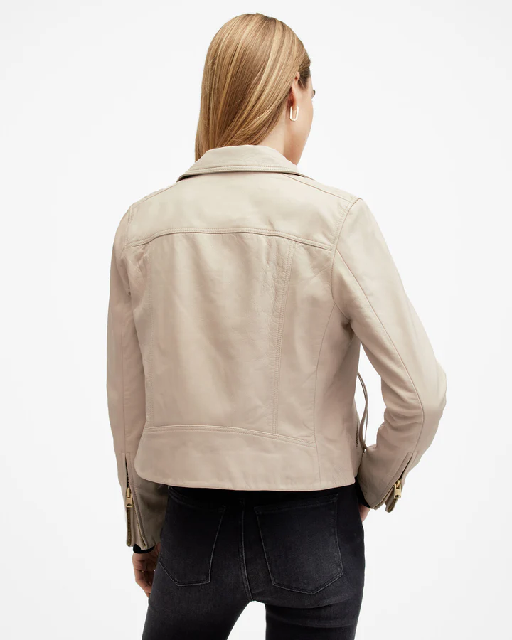 Dalby Slim Fit Leather Biker Jacket - Image 5