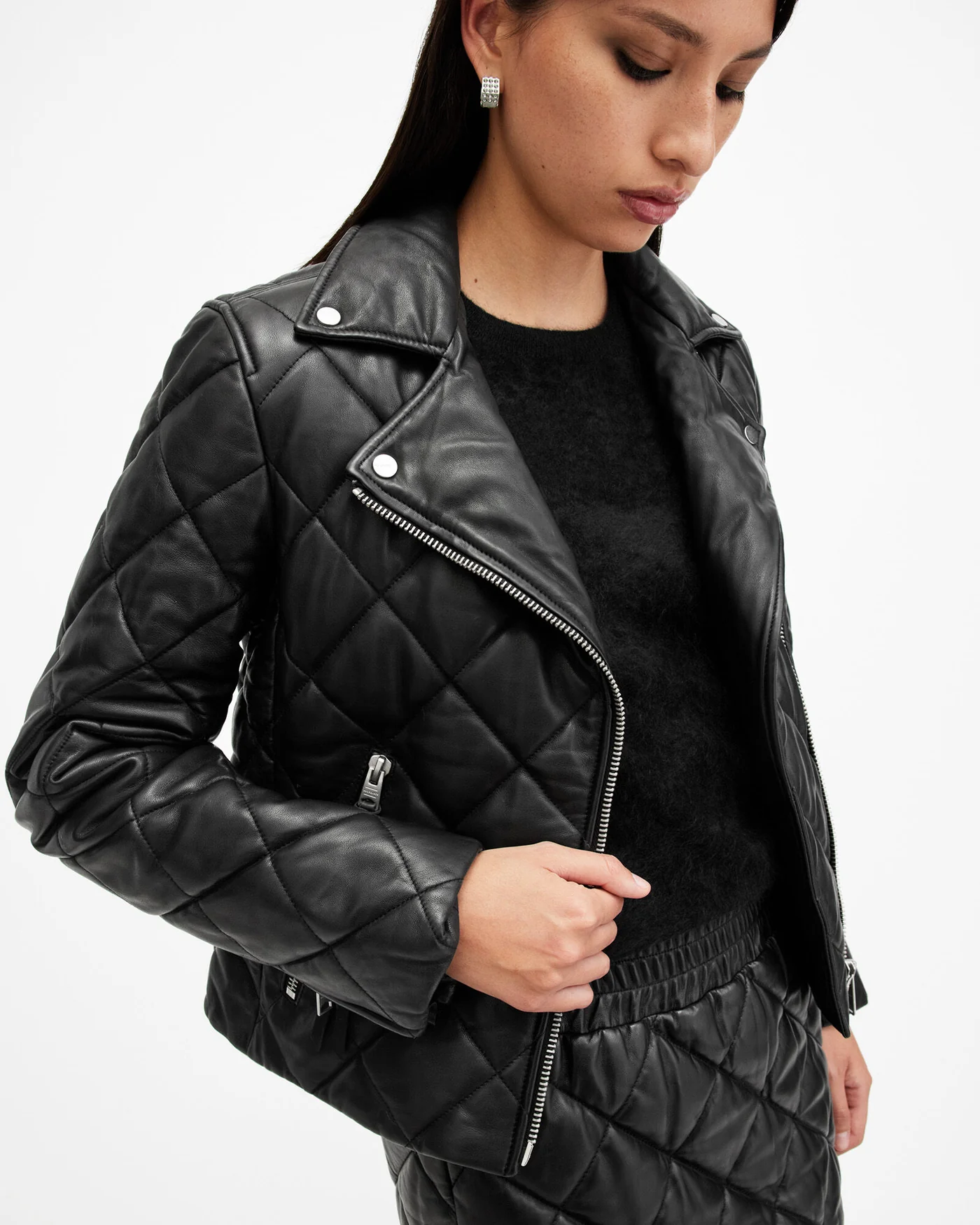 Dalby Quilted Leather Biker - Image 2