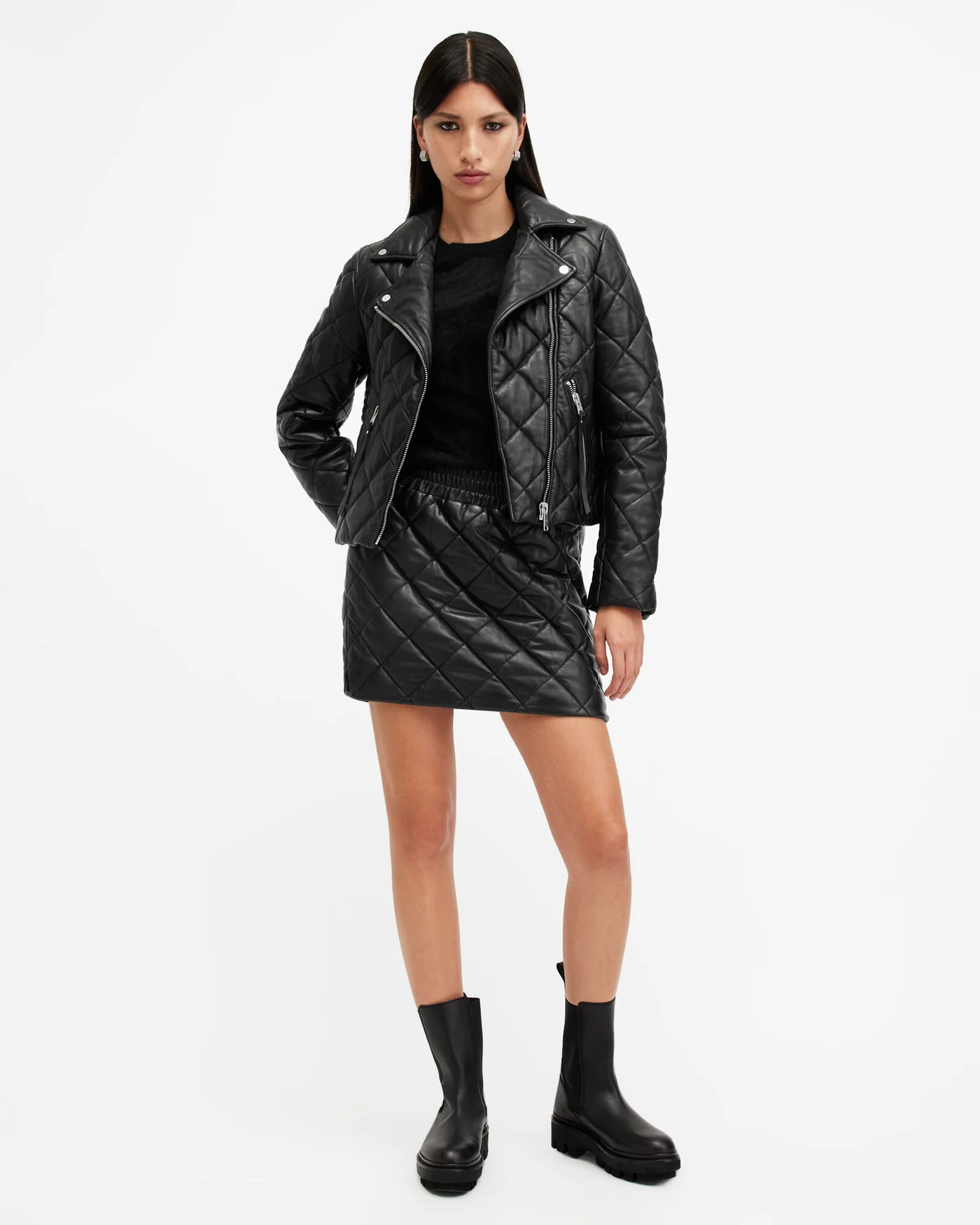 Dalby Quilted Leather Biker - Image 3