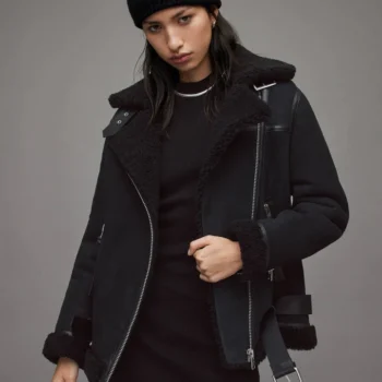 Rei Shearling Biker Jacket
