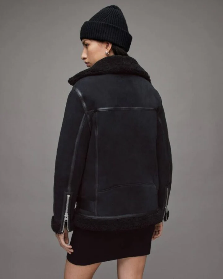 Rei Shearling Biker Jacket - Image 6