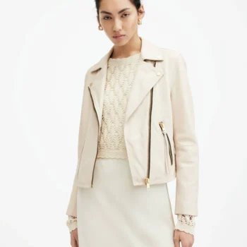 Dalby Slim Fit Leather Biker Jacket